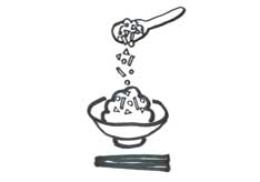 How to eat OCHAZUKE. Add 1tbsp of OCHAZUKE
